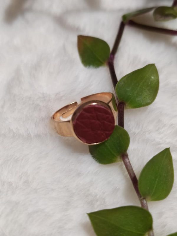 rosegold mályva hasított bőr gyűrű állítható